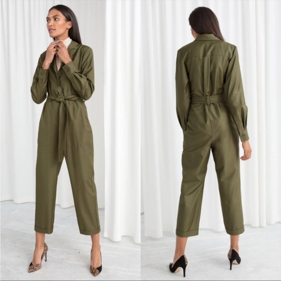 & Other Stories Pants & Jumpsuits Other Stories Olive Green Belted